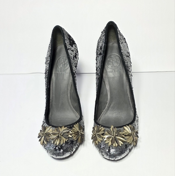 Elegant Sequin Embellished Women's Shoes - Picture 1 of 9
